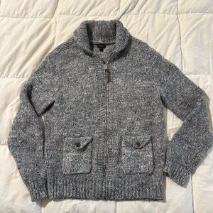 JCrew Gray “Therapist-chic” Sweater with Pockets